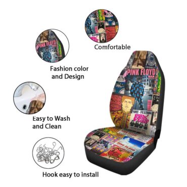 Pink Floyd Vintage Rock Concert Posters Car Seat Cover Airbag Compatible