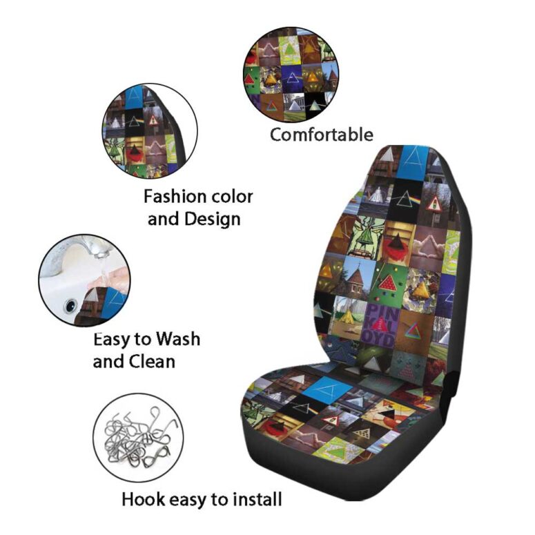 Pink Floyd Car Seat Cover Airbag Compatible - Poster Collage