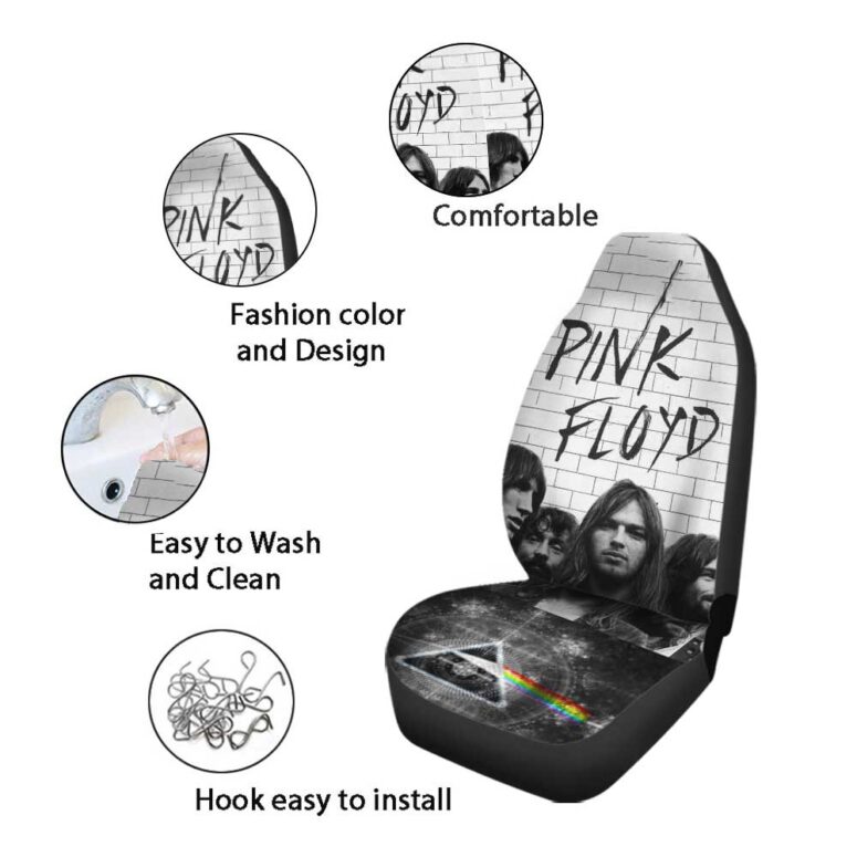 Pink Floyd Car Seat Cover Airbag Compatible - The Wall Full Sign Black x White Pink Floyd Car Seat Cover Airbag Compatible - The Wall Full Sign Black x White
