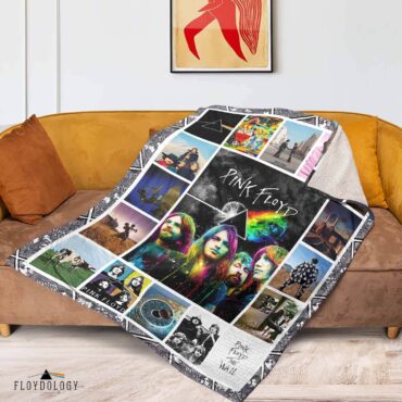 Pink Floyd Fleece Blanket - DSOTM Animals Atom Heart Mother Album Collage Vintage