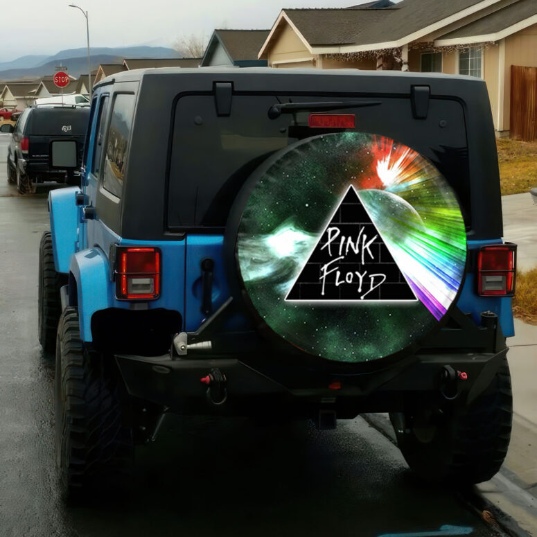 Dark Side Of Moon Galaxy Green Pink Floyd Spare Tire Cover Dark Side Of Moon Galaxy Green Pink Floyd Spare Tire Cover