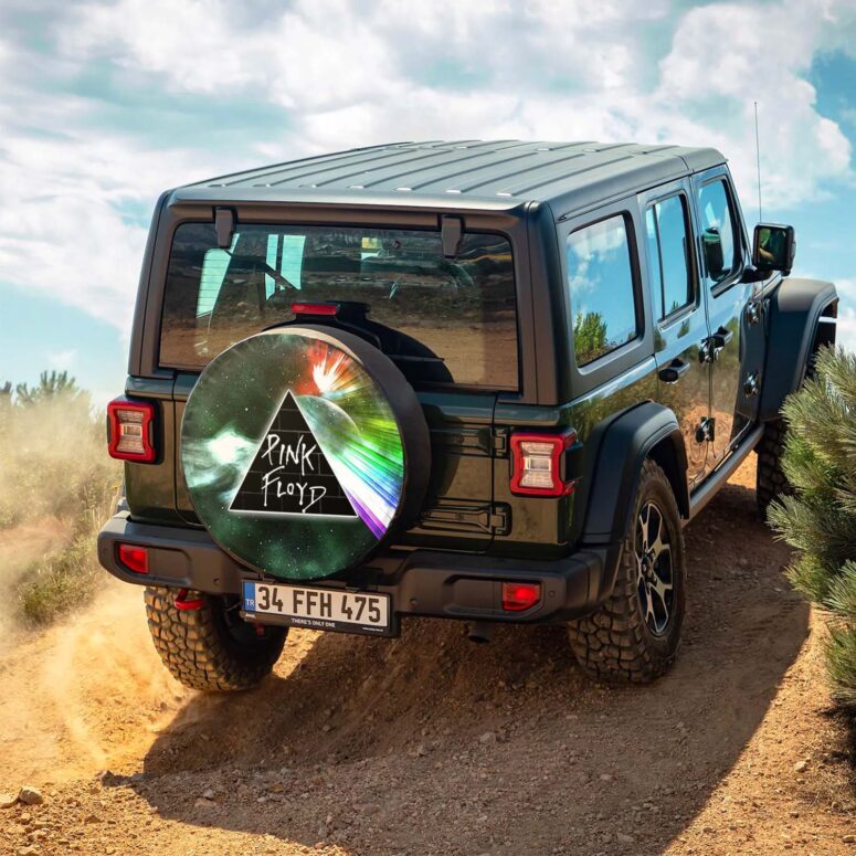 Dark Side Of Moon Galaxy Green Pink Floyd Spare Tire Cover Dark Side Of Moon Galaxy Green Pink Floyd Spare Tire Cover