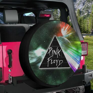 Dark Side Of Moon Galaxy Green Pink Floyd Spare Tire Cover