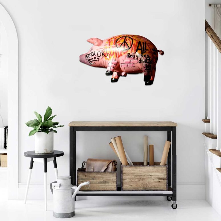 Pink Floyd Flying Pig Metal Sign