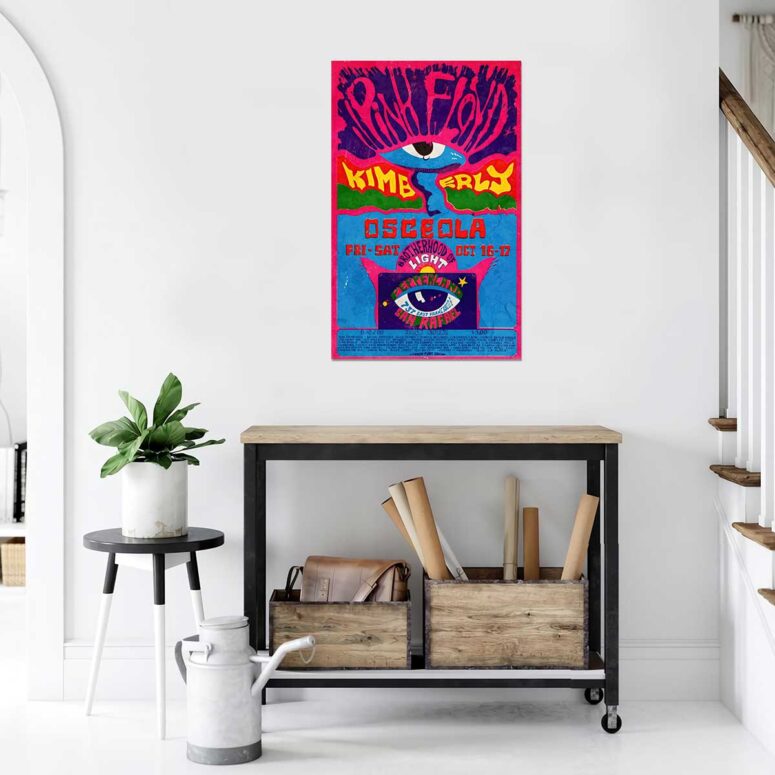 Vintage Kimberly Osceola Pepperland San Rafael Pink Floyd Metal Sign Vintage Kimberly Osceola Pepperland San Rafael Pink Floyd Metal Sign