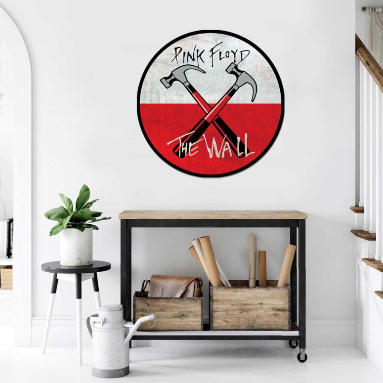 Vintage Pink Floyd The Wall Logo Metal Sign