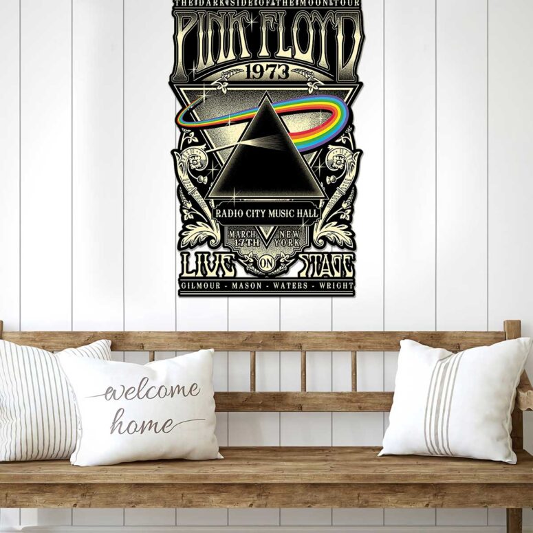 Dark Side of The Moon Tour 1973 Radio City Music Hall Concert New York Pink Floyd Metal Sign Dark Side of The Moon Tour 1973 Radio City Music Hall Concert New York Pink Floyd Metal Sign