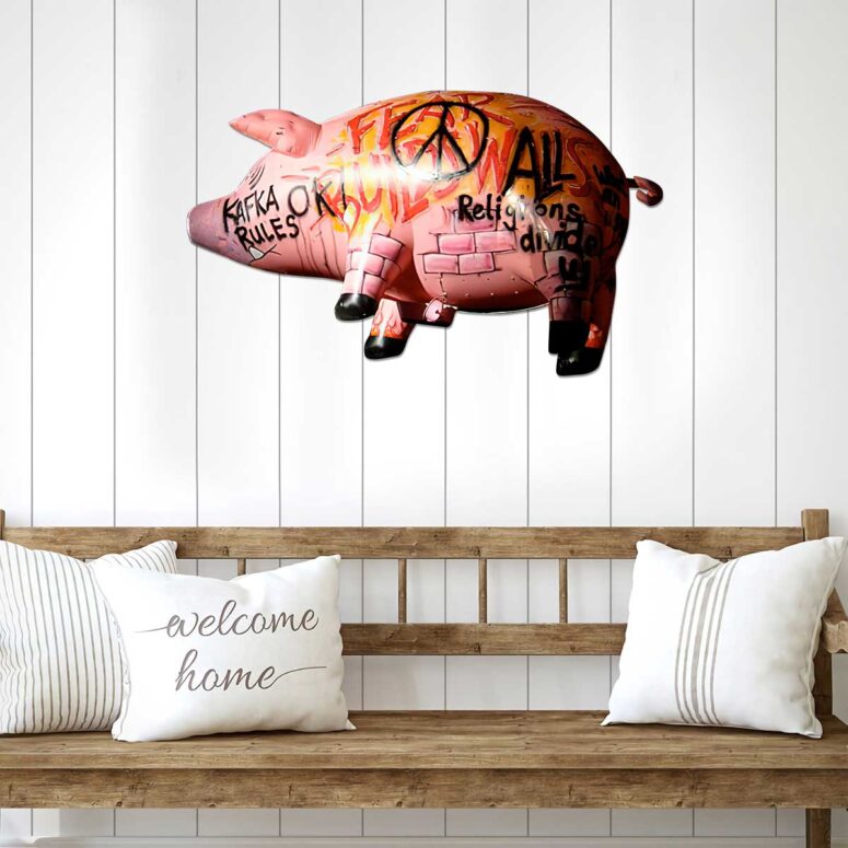 Pink Floyd Flying Pig Metal Sign