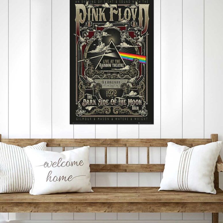Pink Floyd Live At Rainbow Theatre 1972 Pink Floyd TDSOTM Tour Metal Sign