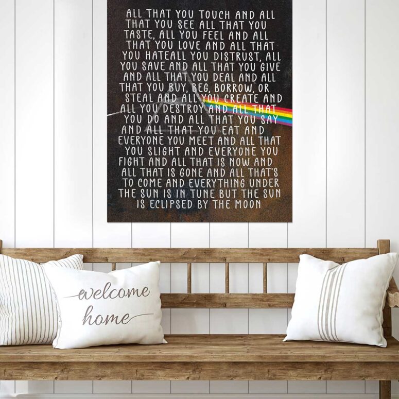 Vintage All that you touch and all that you see Eclipse Lyrics Pink Floyd Metal Sign
