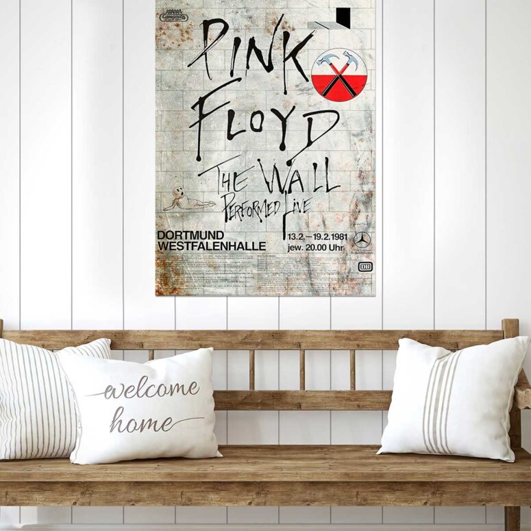 Vintage The Wall Original Vintage Tour Pink Floyd Poster for Dortmund Germany 1981 Metal Sign