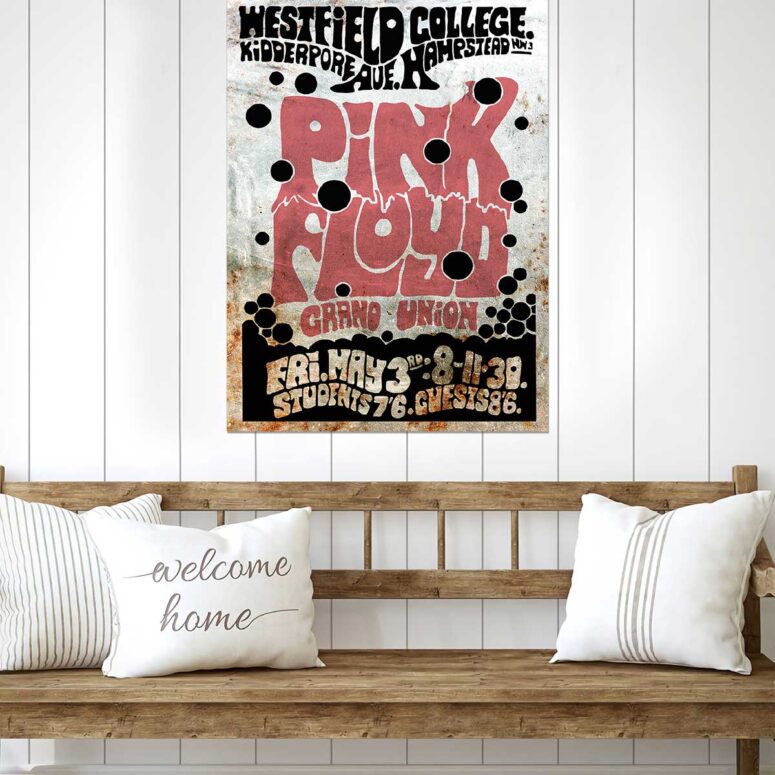 Westfield College Hampstead Concert 1968 Pink Floyd Metal Sign Westfield College Hampstead Concert 1968 Pink Floyd Metal Sign