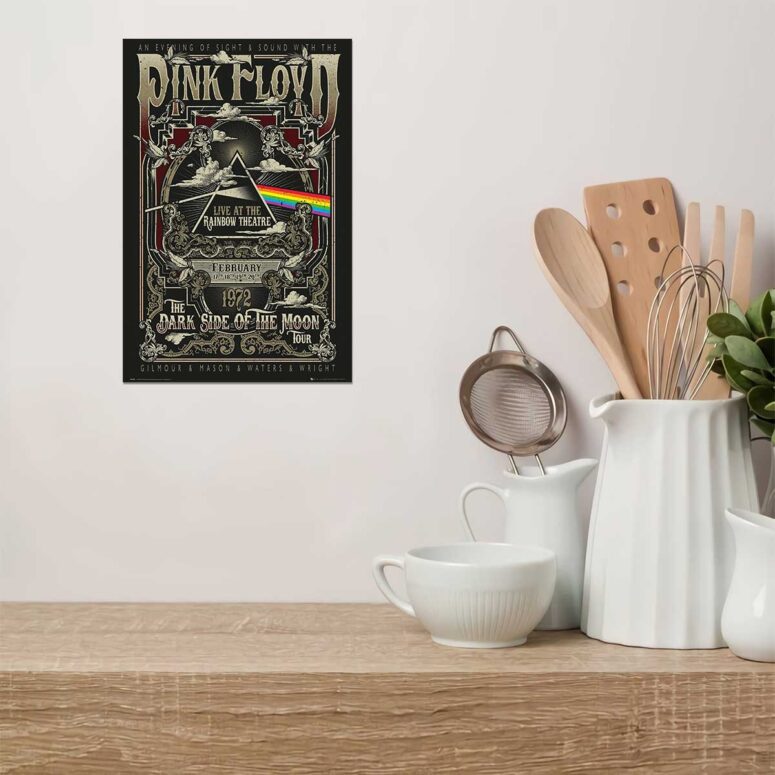 Pink Floyd Live At Rainbow Theatre 1972 Pink Floyd TDSOTM Tour Metal Sign