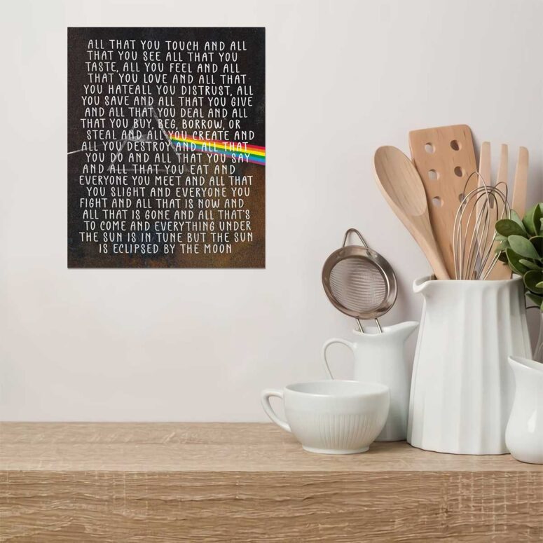 Vintage All that you touch and all that you see Eclipse Lyrics Pink Floyd Metal Sign