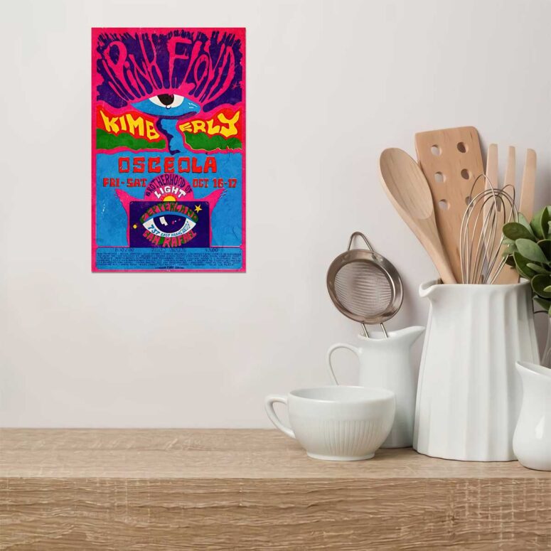 Vintage Kimberly Osceola Pepperland San Rafael Pink Floyd Metal Sign Vintage Kimberly Osceola Pepperland San Rafael Pink Floyd Metal Sign