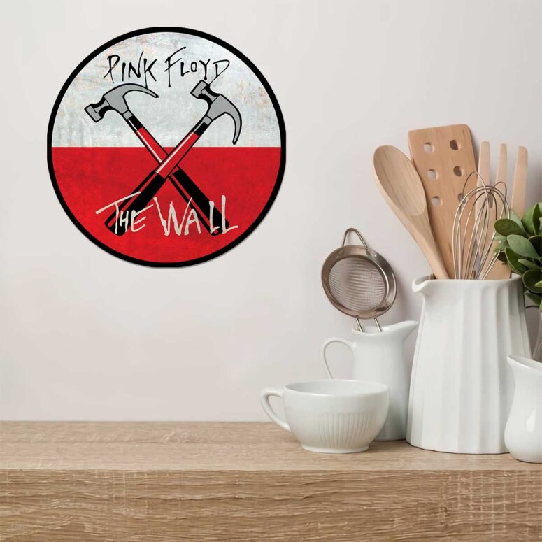 Vintage Pink Floyd The Wall Logo Metal Sign