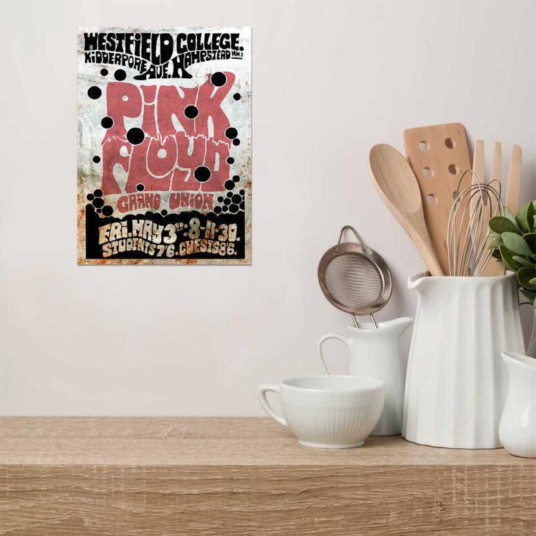 Westfield College Hampstead Concert 1968 Pink Floyd Metal Sign Westfield College Hampstead Concert 1968 Pink Floyd Metal Sign