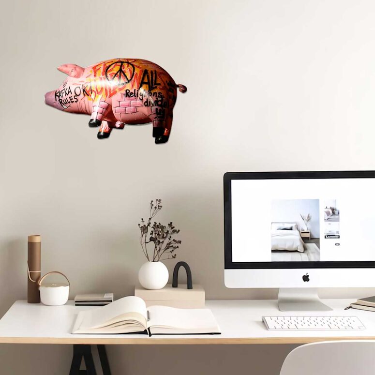 Pink Floyd Flying Pig Metal Sign