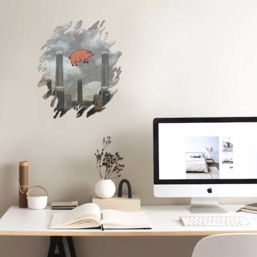 Vintage Pink Floyd Pig at Battersea Digital Art Metal Sign Vintage Pink Floyd Pig at Battersea Digital Art Metal Sign