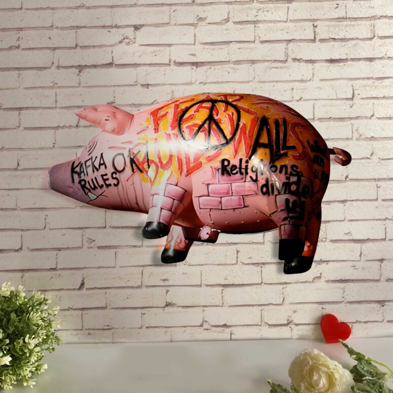 Pink Floyd Flying Pig Metal Sign