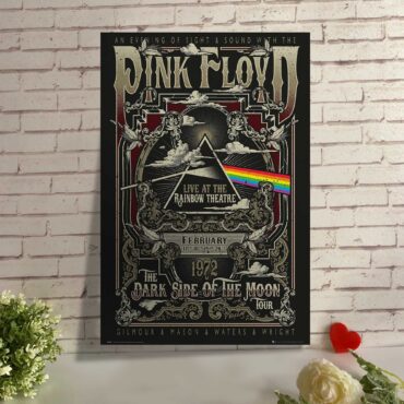 Pink Floyd Live At Rainbow Theatre 1972 Pink Floyd TDSOTM Tour Metal Sign