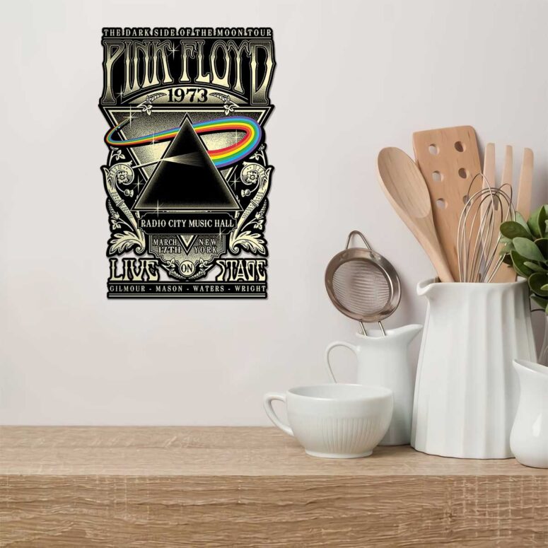 Dark Side of The Moon Tour 1973 Radio City Music Hall Concert New York Pink Floyd Metal Sign Dark Side of The Moon Tour 1973 Radio City Music Hall Concert New York Pink Floyd Metal Sign