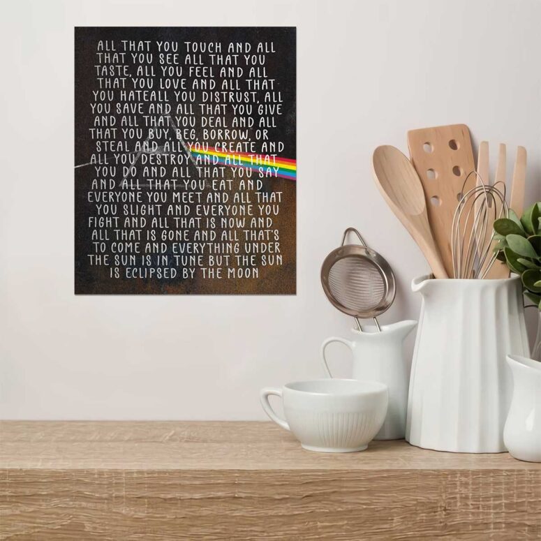 Vintage All that you touch and all that you see Eclipse Lyrics Pink Floyd Metal Sign