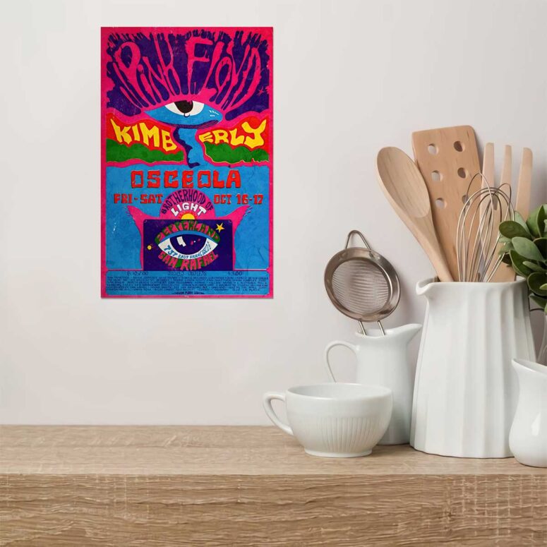 Vintage Kimberly Osceola Pepperland San Rafael Pink Floyd Metal Sign Vintage Kimberly Osceola Pepperland San Rafael Pink Floyd Metal Sign