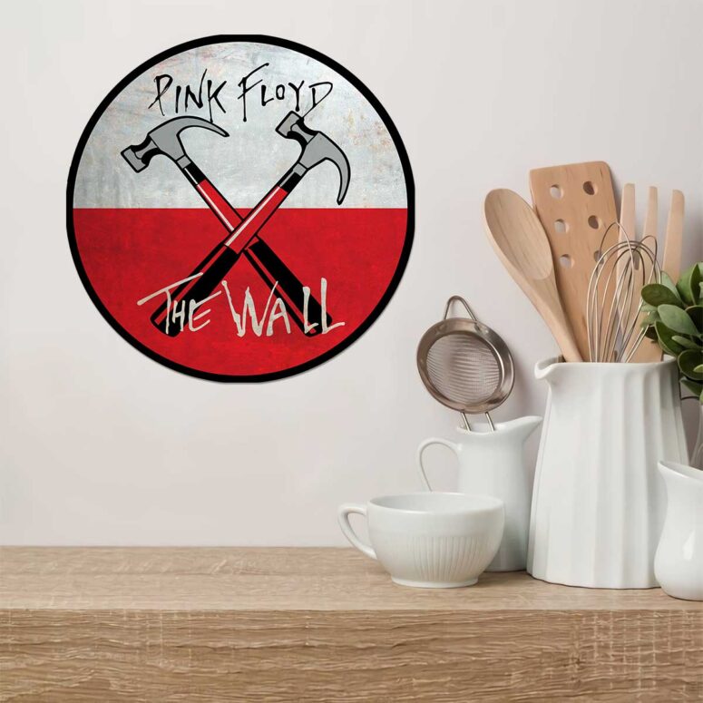 Vintage Pink Floyd The Wall Logo Metal Sign
