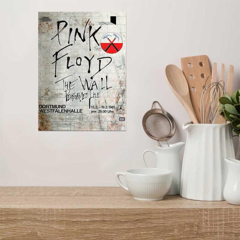 Vintage The Wall Original Vintage Tour Pink Floyd Poster for Dortmund Germany 1981 Metal Sign