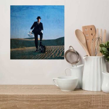Vintage Wish You Were Here Desert Man in Bowler Pink Floyd Metal Sign Vintage Wish You Were Here Desert Man in Bowler Pink Floyd Metal Sign