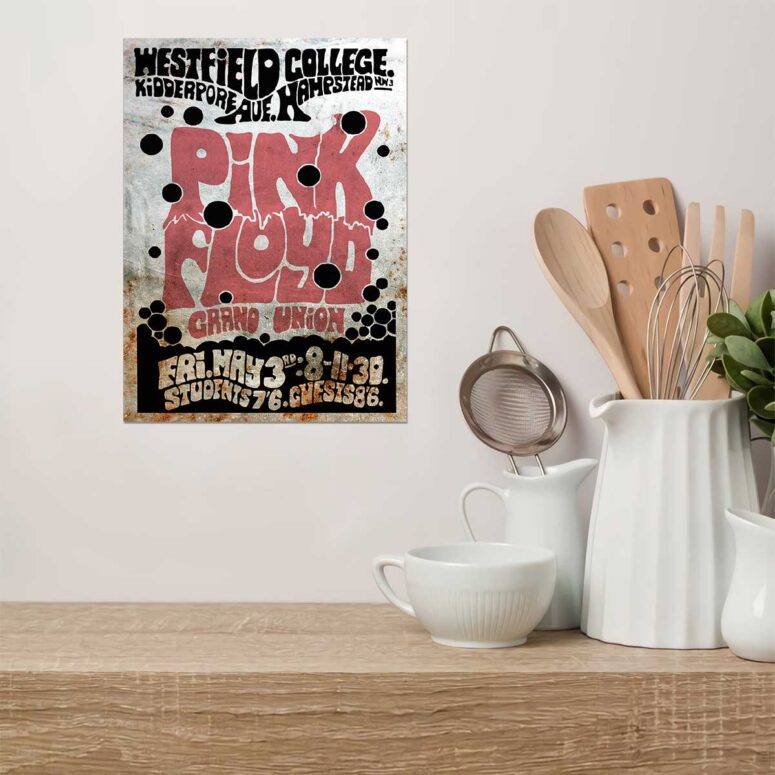 Westfield College Hampstead Concert 1968 Pink Floyd Metal Sign Westfield College Hampstead Concert 1968 Pink Floyd Metal Sign