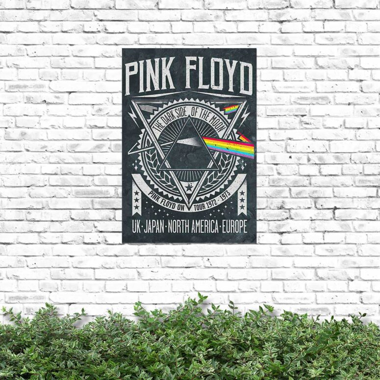 Dark Side Of The Moon Tour 1972 EMP Original Pink Floyd Metal Sign Dark Side Of The Moon Tour 1972 EMP Original Pink Floyd Metal Sign
