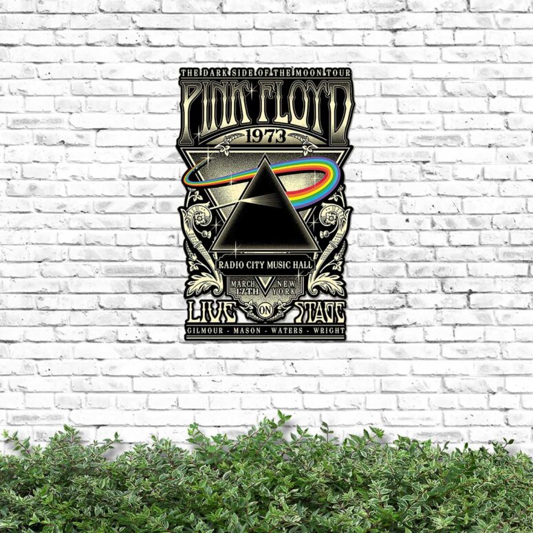 Dark Side of The Moon Tour 1973 Radio City Music Hall Concert New York Pink Floyd Metal Sign Dark Side of The Moon Tour 1973 Radio City Music Hall Concert New York Pink Floyd Metal Sign