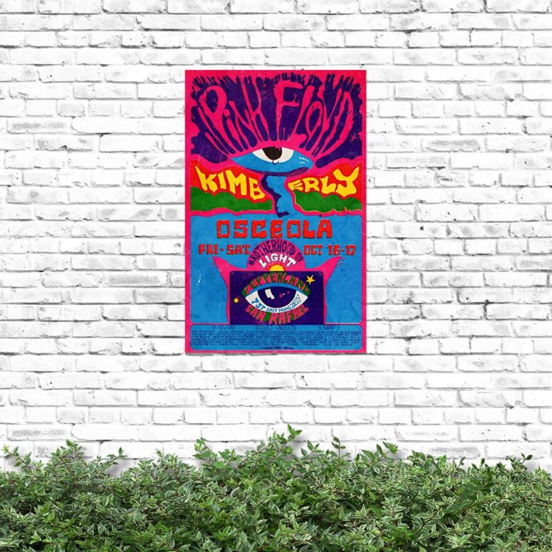 Vintage Kimberly Osceola Pepperland San Rafael Pink Floyd Metal Sign Vintage Kimberly Osceola Pepperland San Rafael Pink Floyd Metal Sign