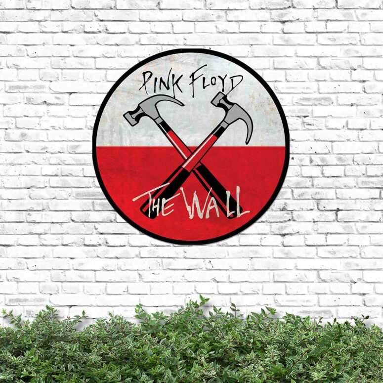 Vintage Pink Floyd The Wall Logo Metal Sign