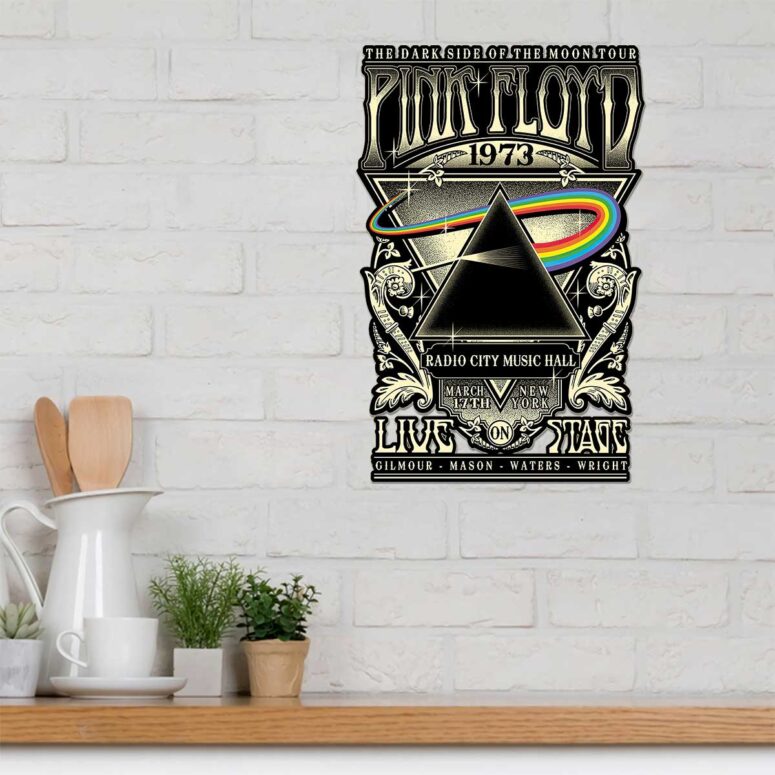 Dark Side of The Moon Tour 1973 Radio City Music Hall Concert New York Pink Floyd Metal Sign Dark Side of The Moon Tour 1973 Radio City Music Hall Concert New York Pink Floyd Metal Sign