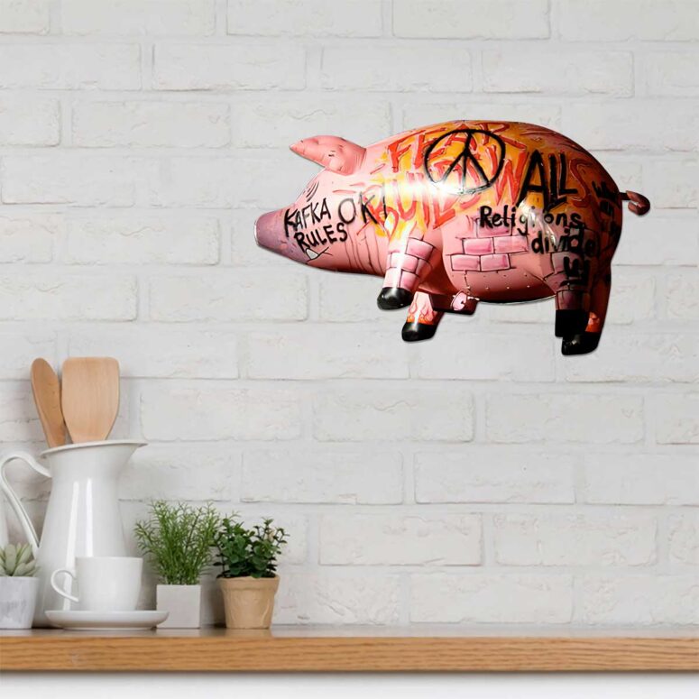 Pink Floyd Flying Pig Metal Sign