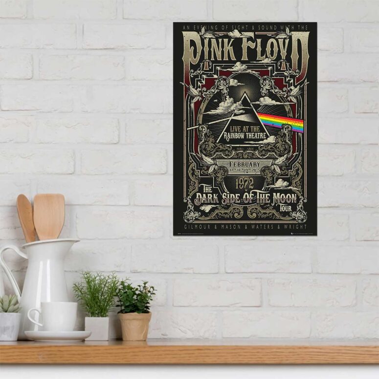 Pink Floyd Live At Rainbow Theatre 1972 Pink Floyd TDSOTM Tour Metal Sign