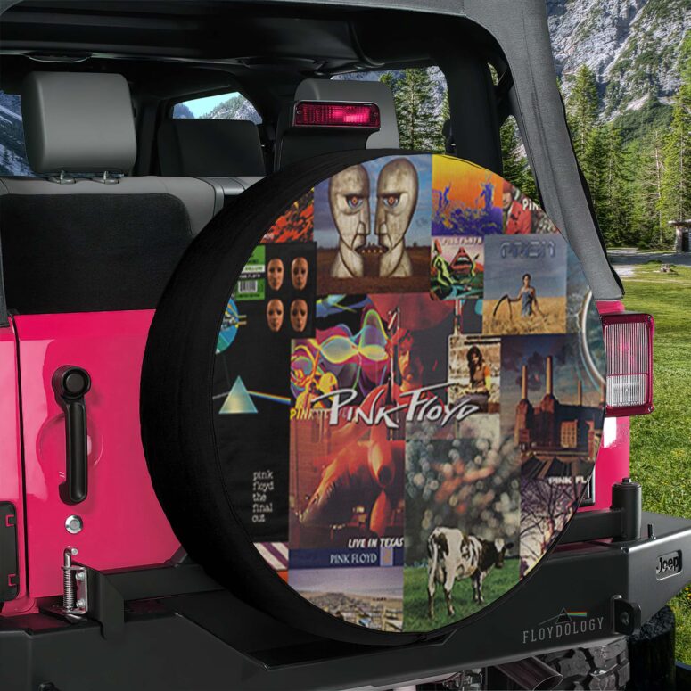 Pink Floyd Collage Album Spare Tire Cover Pink Floyd Collage Album Spare Tire Cover