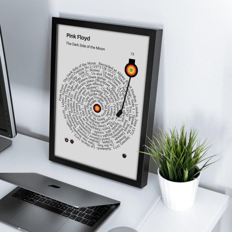 Dark Side Of The Moon Turntables Vinyl Lyric Canvas