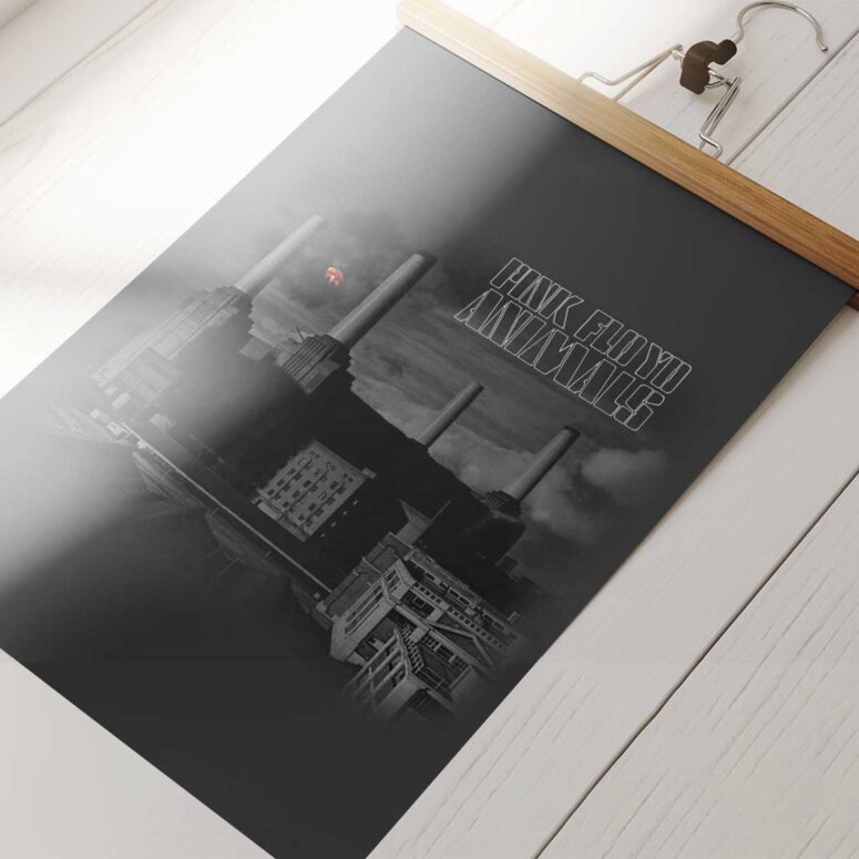 Pink Floyd Poster - Animals Monotone Album Art