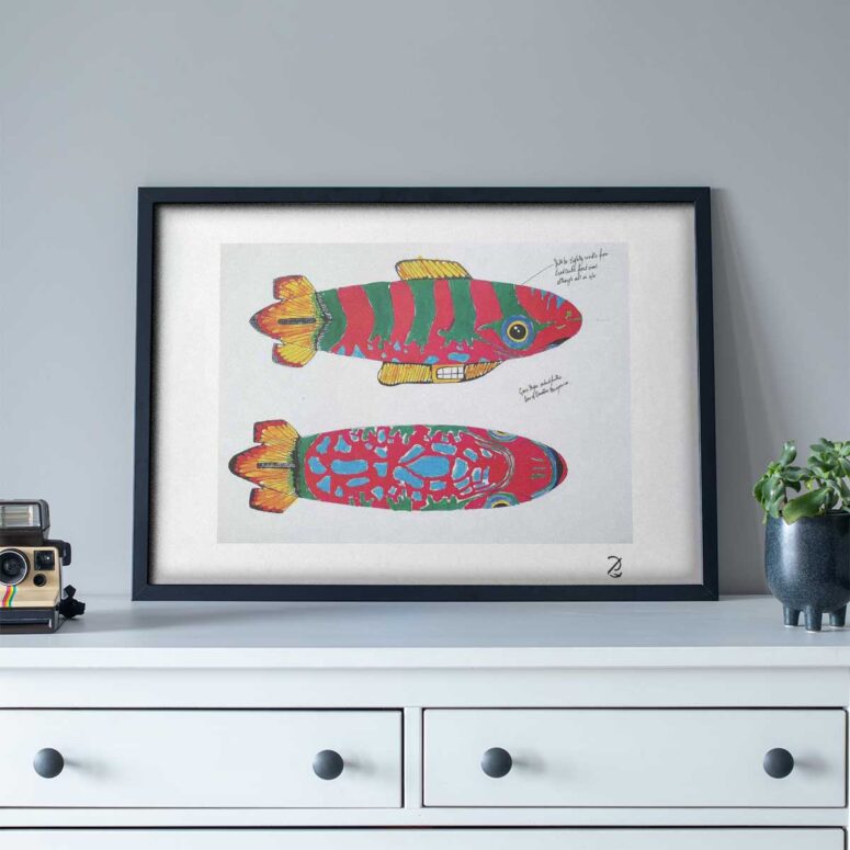 Pink Floyd Poster - Blimp Drawing Pink Floyd Poster - Blimp Drawing