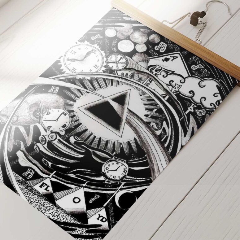 Pink Floyd Poster - DSOTM Hand Draw Art