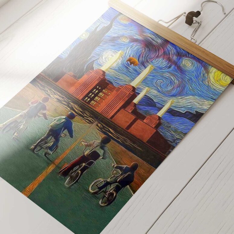 Pink Floyd Poster - Pigs Can Fly Stranger Things x Animals Pink Floyd Poster - Pigs Can Fly Stranger Things x Animals