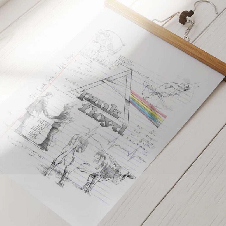 Pink Floyd Poster - Album Art Sketches