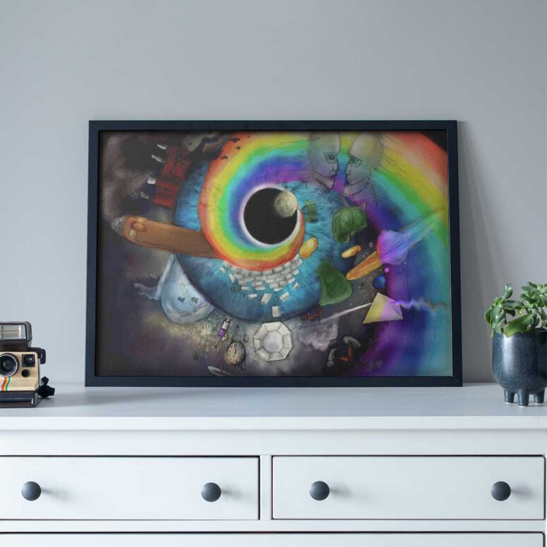 Pink Floyd Poster - Album Collage Art