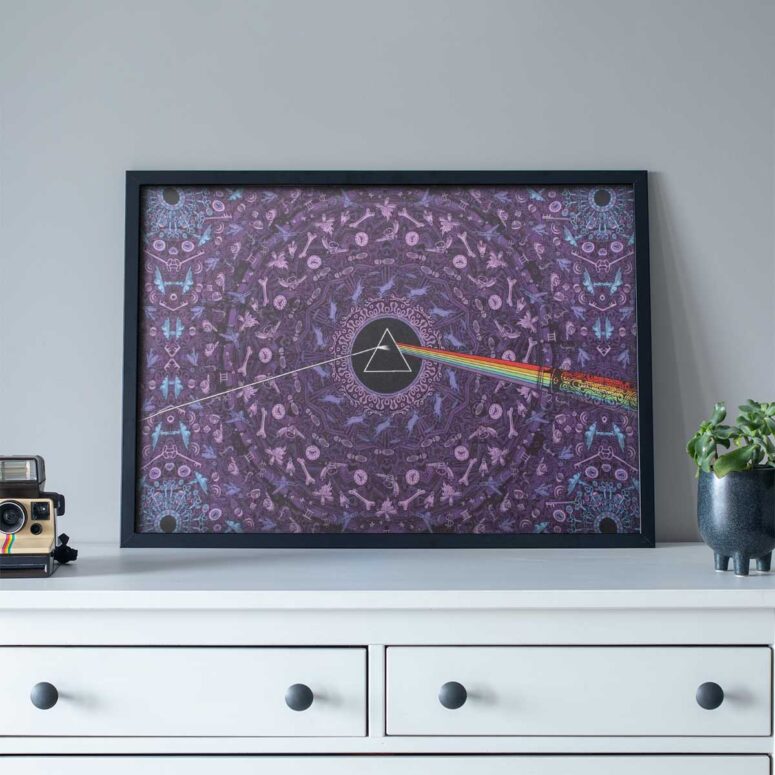 Pink Floyd Poster - Dark Side of the Moon Album Psychedelic Pink Floyd Poster - Dark Side of the Moon Album Psychedelic