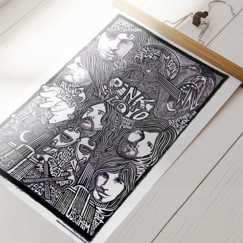 Pink Floyd Poster - Hand Draw Art