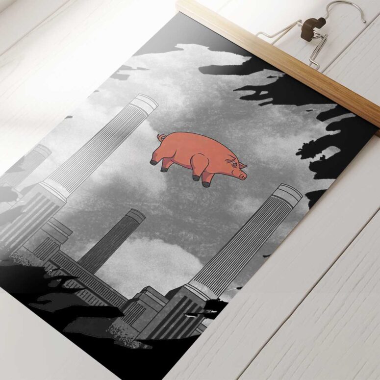 Pink Floyd Poster - Pig at Battersea Digital Art